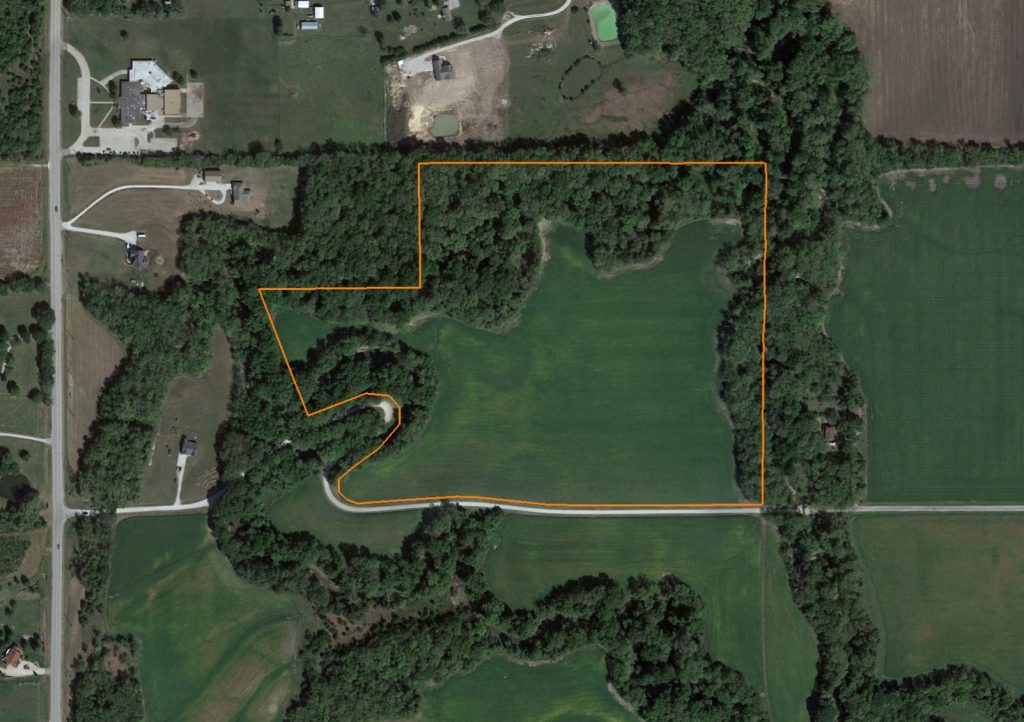46 +/- Acre Recreation Farm with Income Just Minutes From Lawrence: Aerial View
