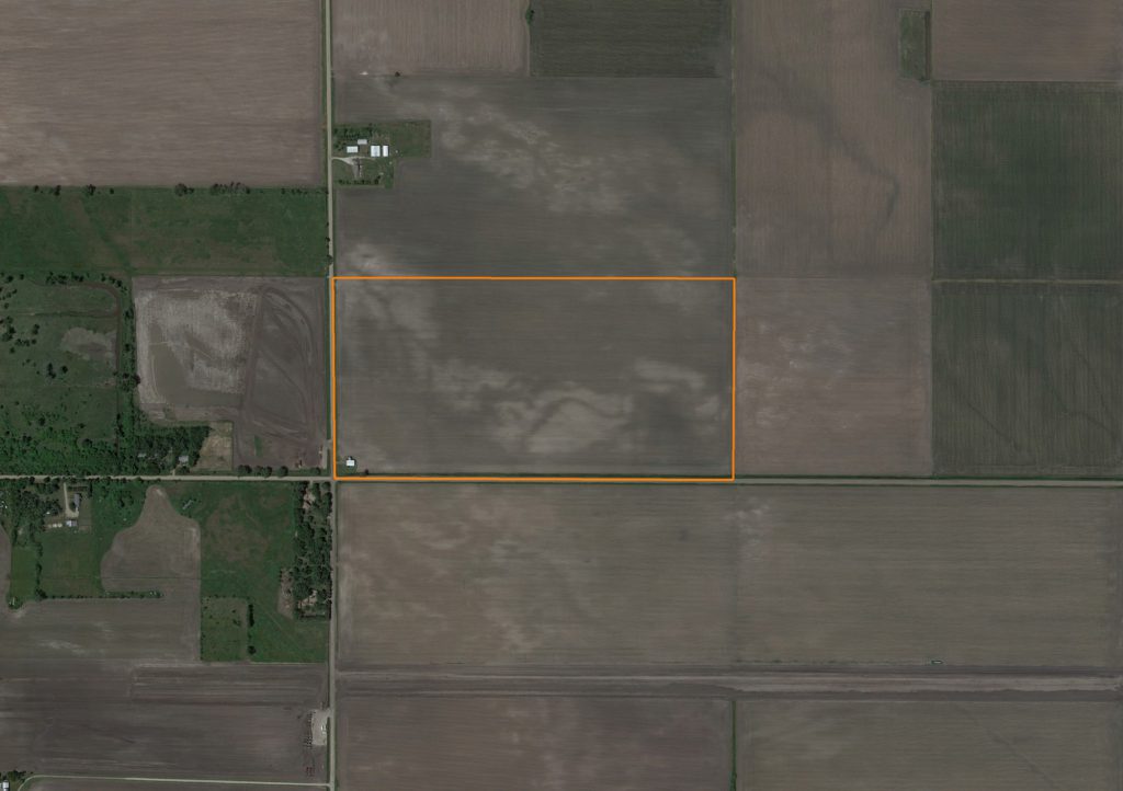 Flat 80 +/- Acre Dryland Farm in Dodge County, Nebraska: Aerial View