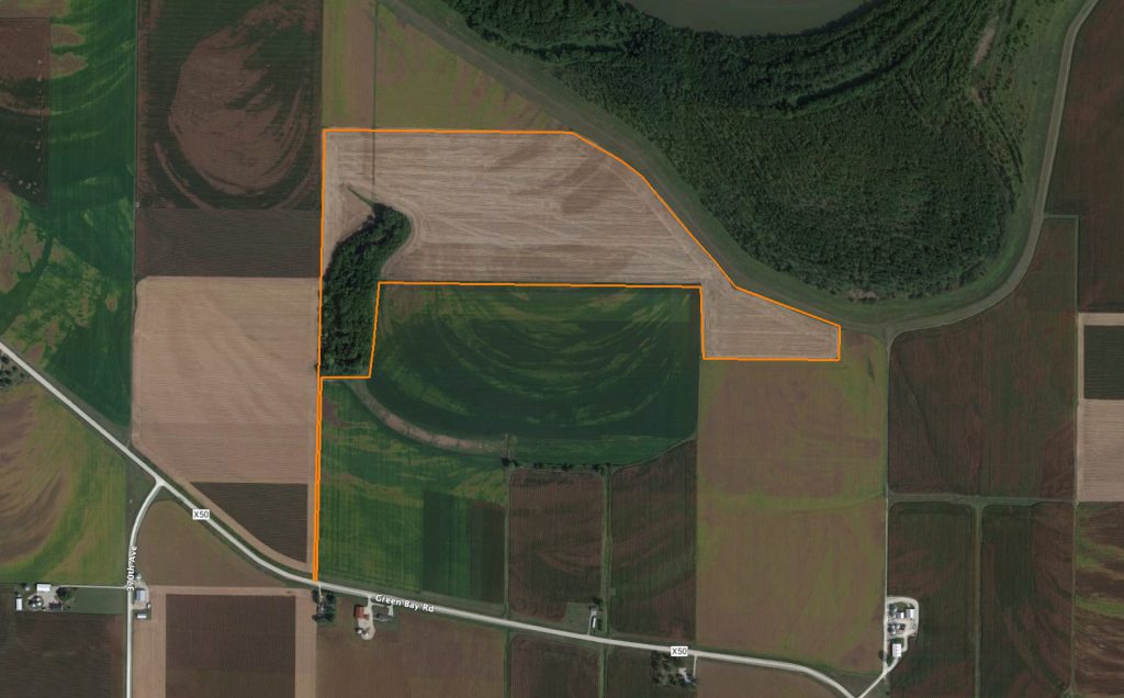 74 +/- Acres of Highly Productive Rich Iowa Farmland: Aerial View