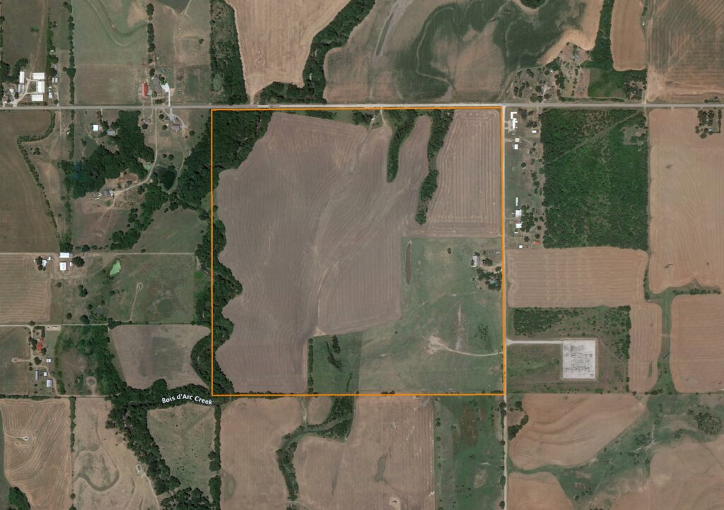 Southern Kay County Quarter Section with Much to Offer: Aerial View