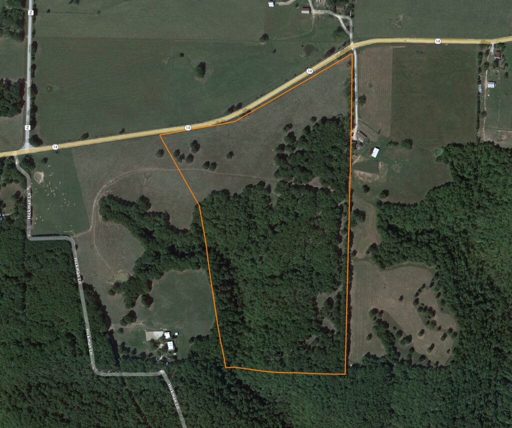 Diverse Southwest Missouri Farm with Multiple Build Sites: Aerial View