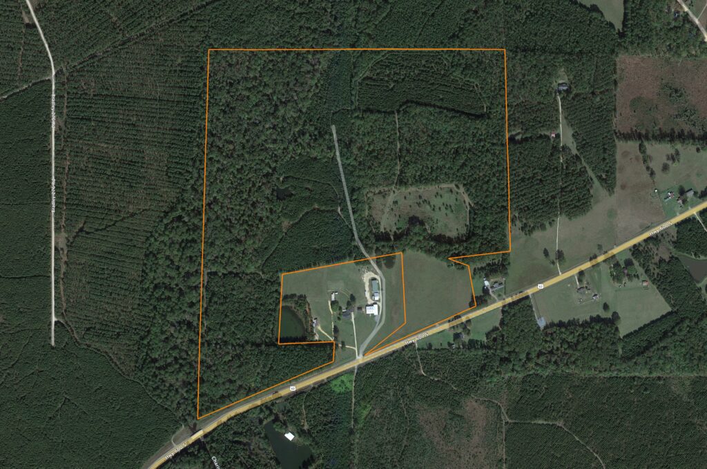 Remarkable Opportunity to Own Prime 138 +/- Acre Tract with Highway Frontage: Aerial View