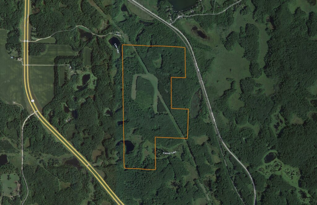 Turn-Key 255 +/- Acre Hunting Camp, Maple Syrup Operation, and Orchard: Aerial View