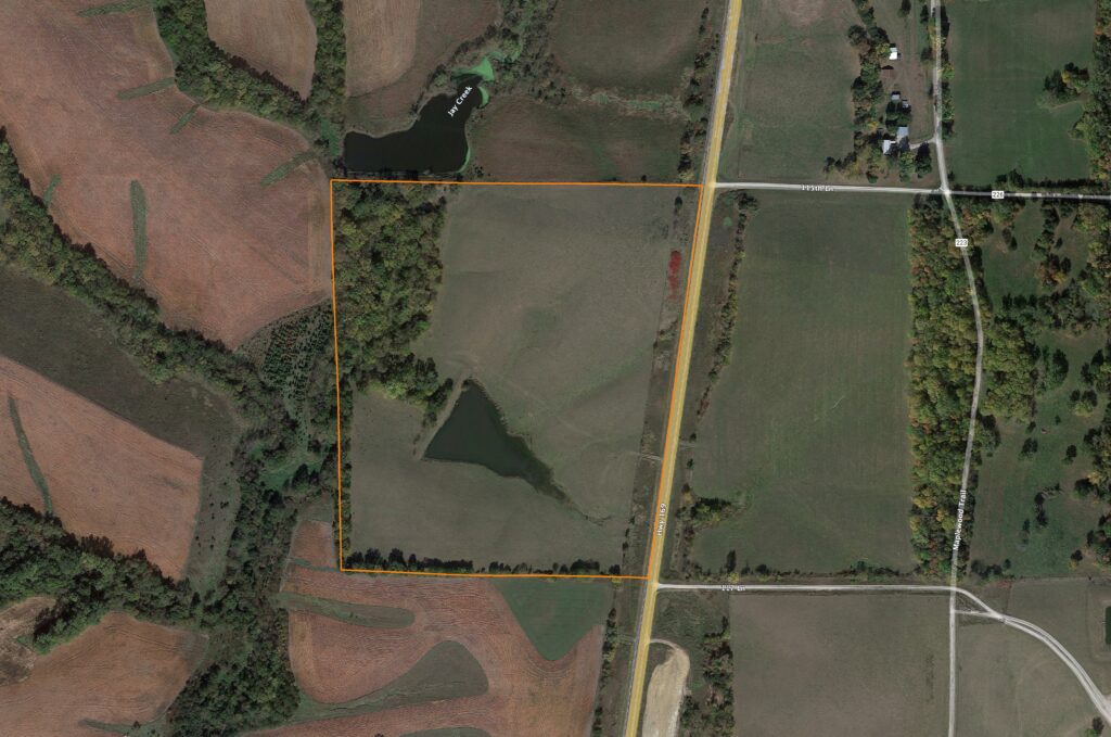 Fish, Build, and Hunt on 32 +/- Acres: Aerial View