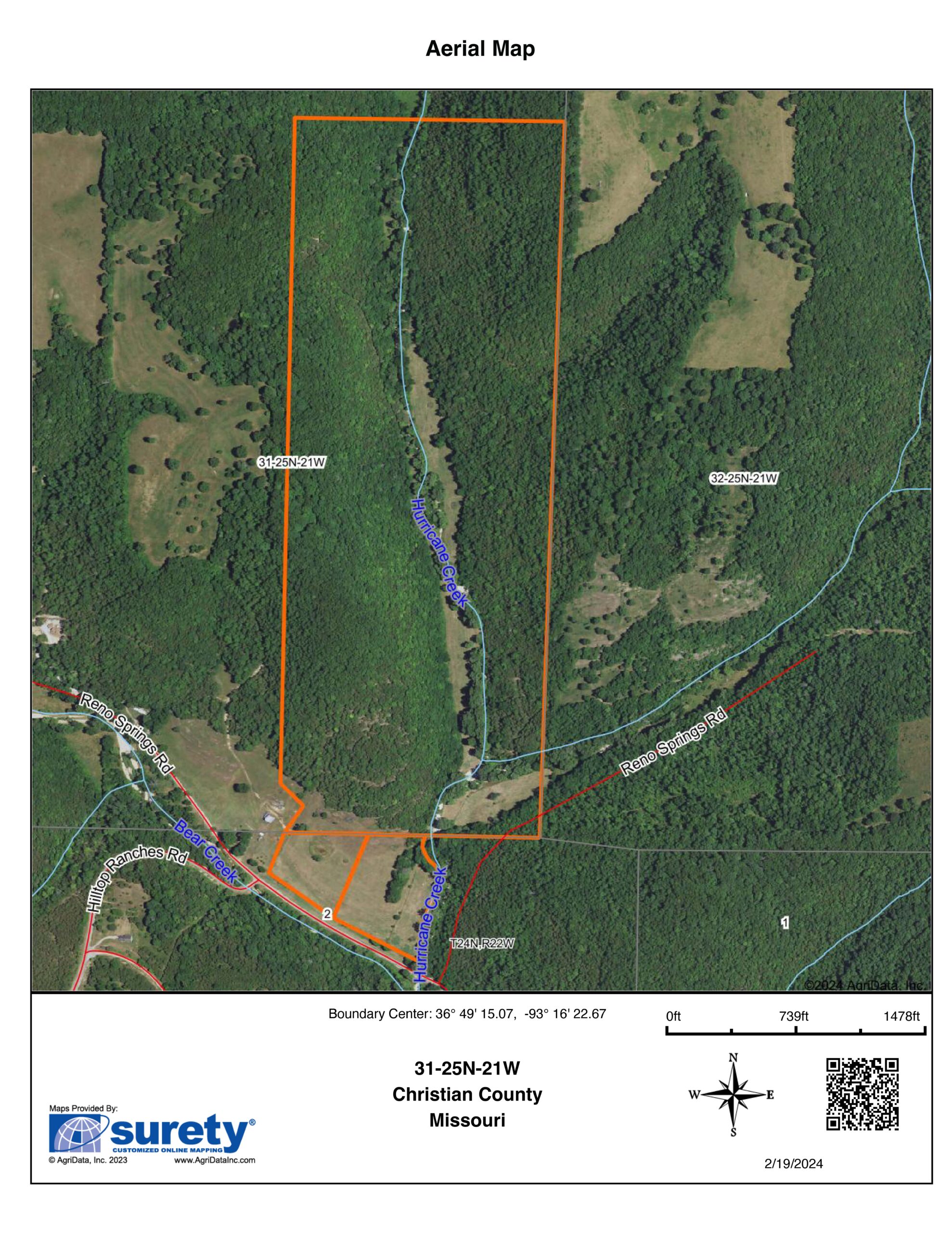 Turn-Key 160 Acres with Hurricane Creek, Timbered Ridges, and Pastureland