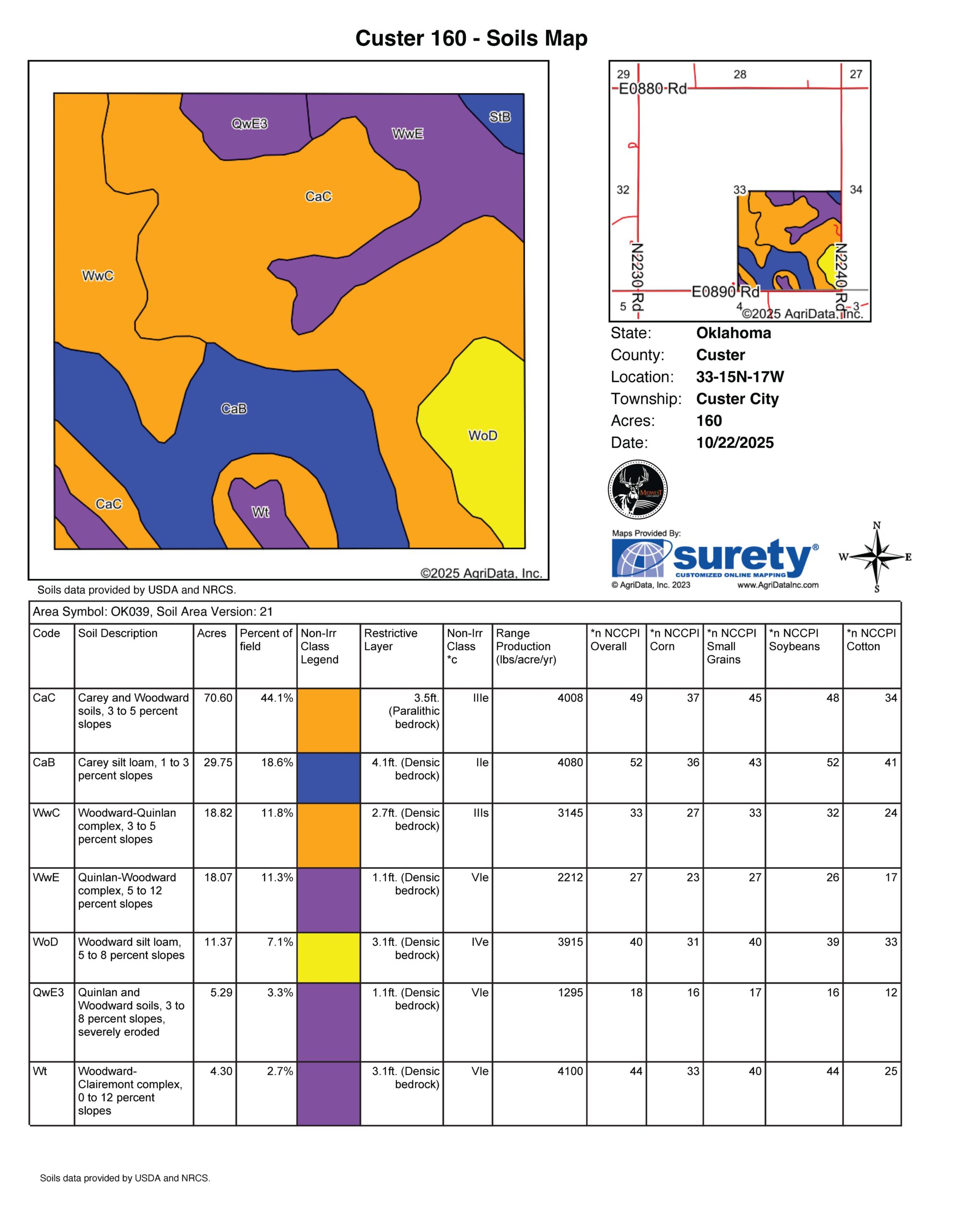 160 +/- Acres of Tillable and Grassland with Strong Soils & Income