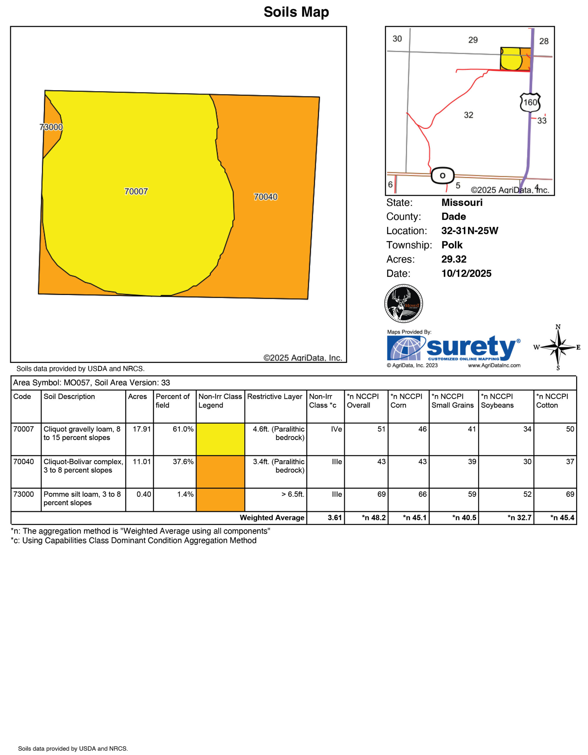 Dade County Hobby Farm Opportunity on 29.7 +/- Acres