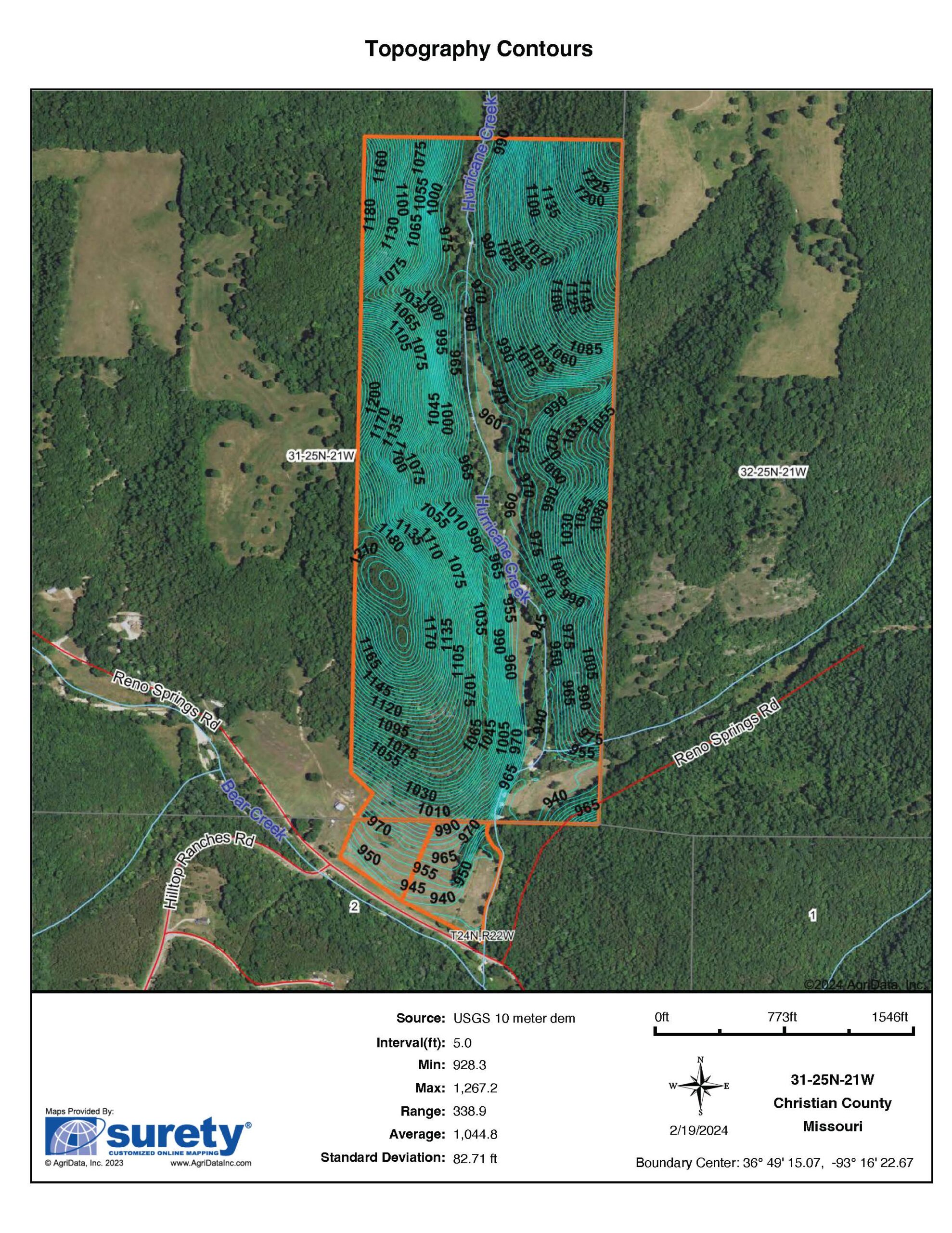 Turn-Key 160 Acres with Hurricane Creek, Timbered Ridges, and Pastureland